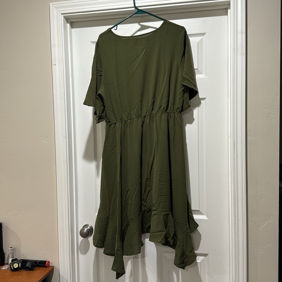 New Alaster Queen Women’s Midi Chiffon Dress Empire Waist Irregular Hem - Picture 2 of 2